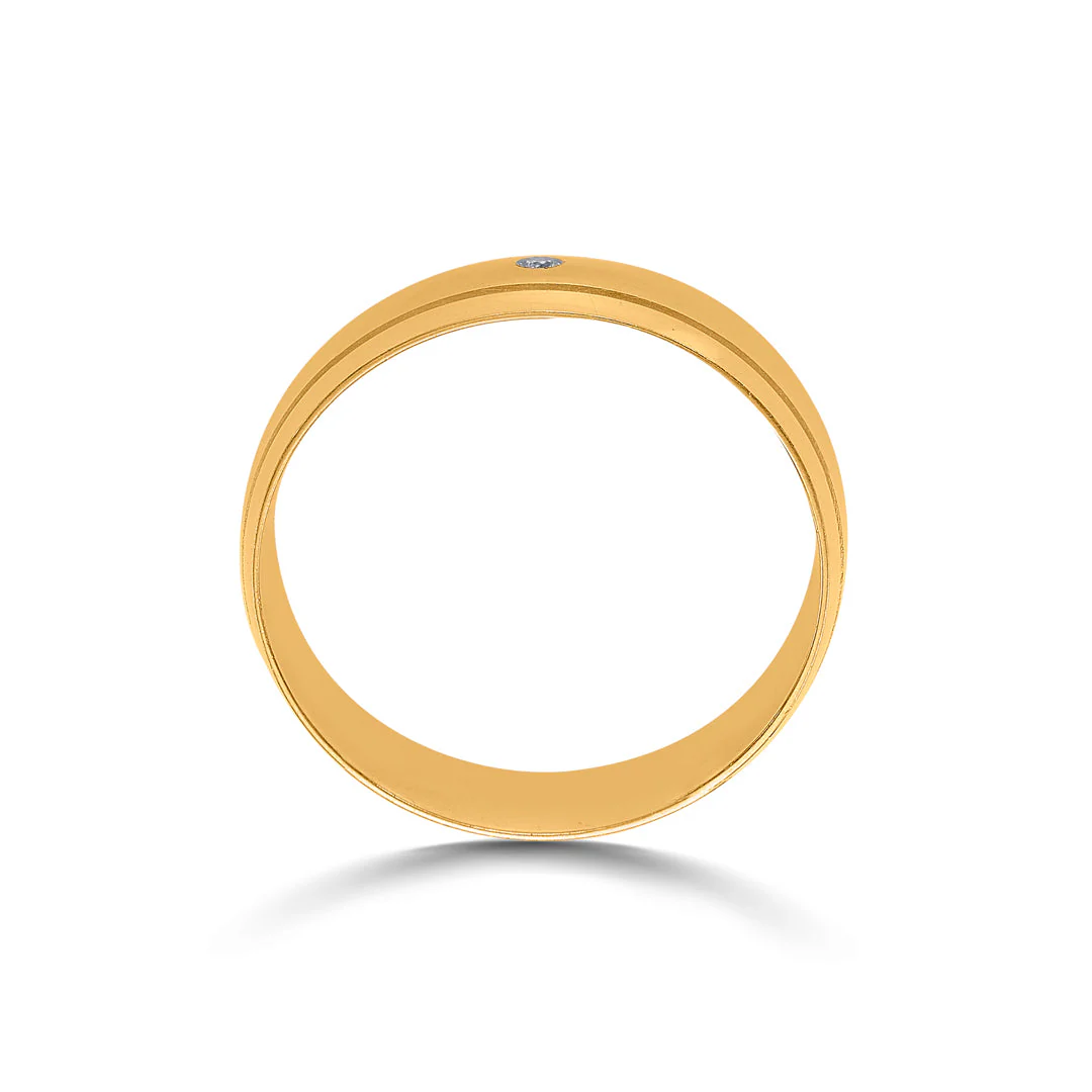 Solid Line Men's Gold Ring - Image 4