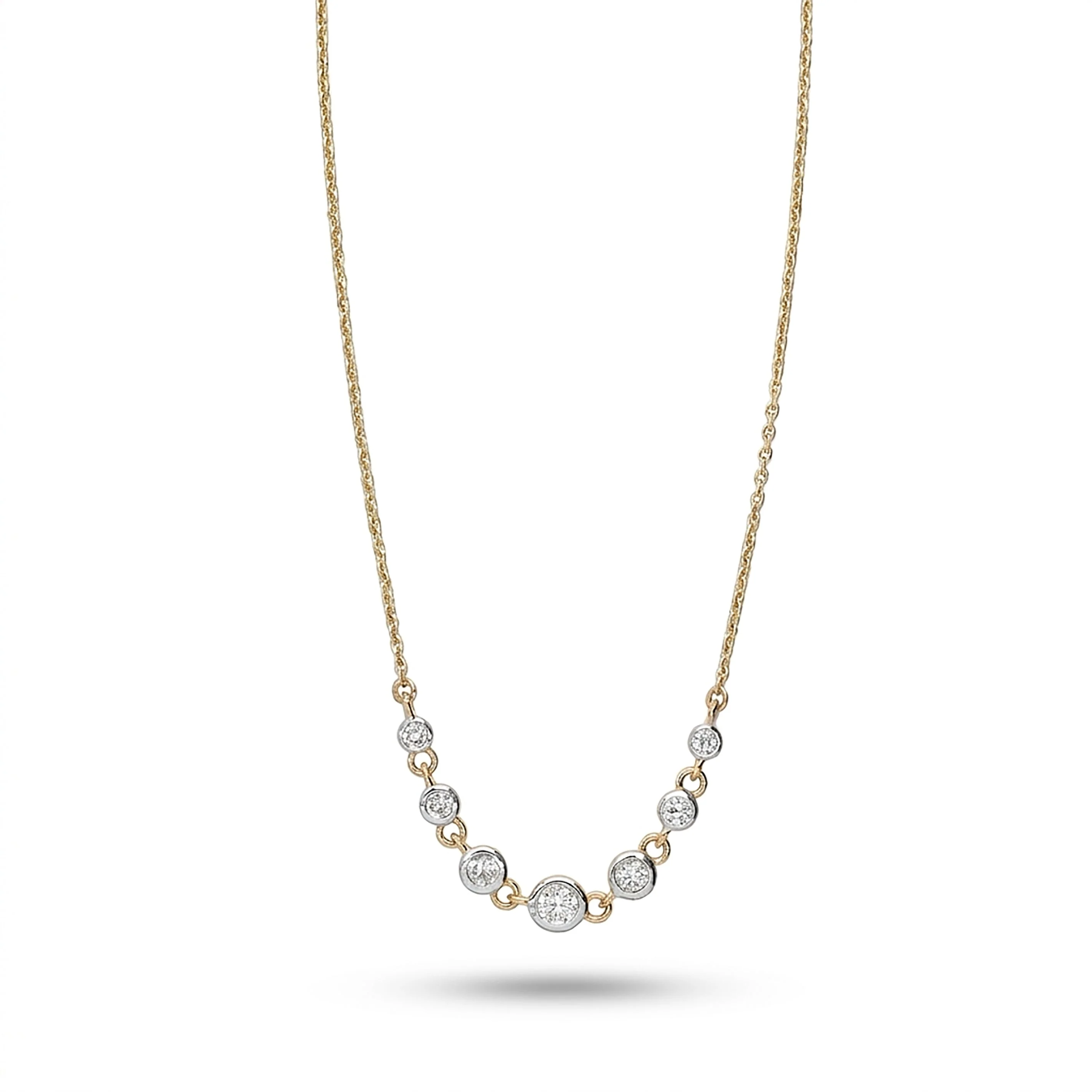 Solstice Sparkle Modern Yellow Gold & Diamond Necklace