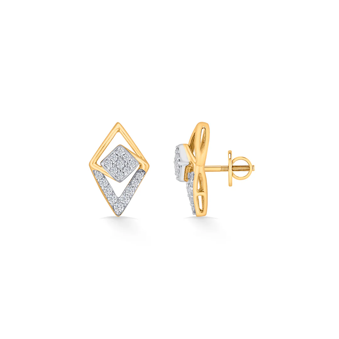 Sparkle Prism Gold Stud Diamond Earring for Women - Image 5