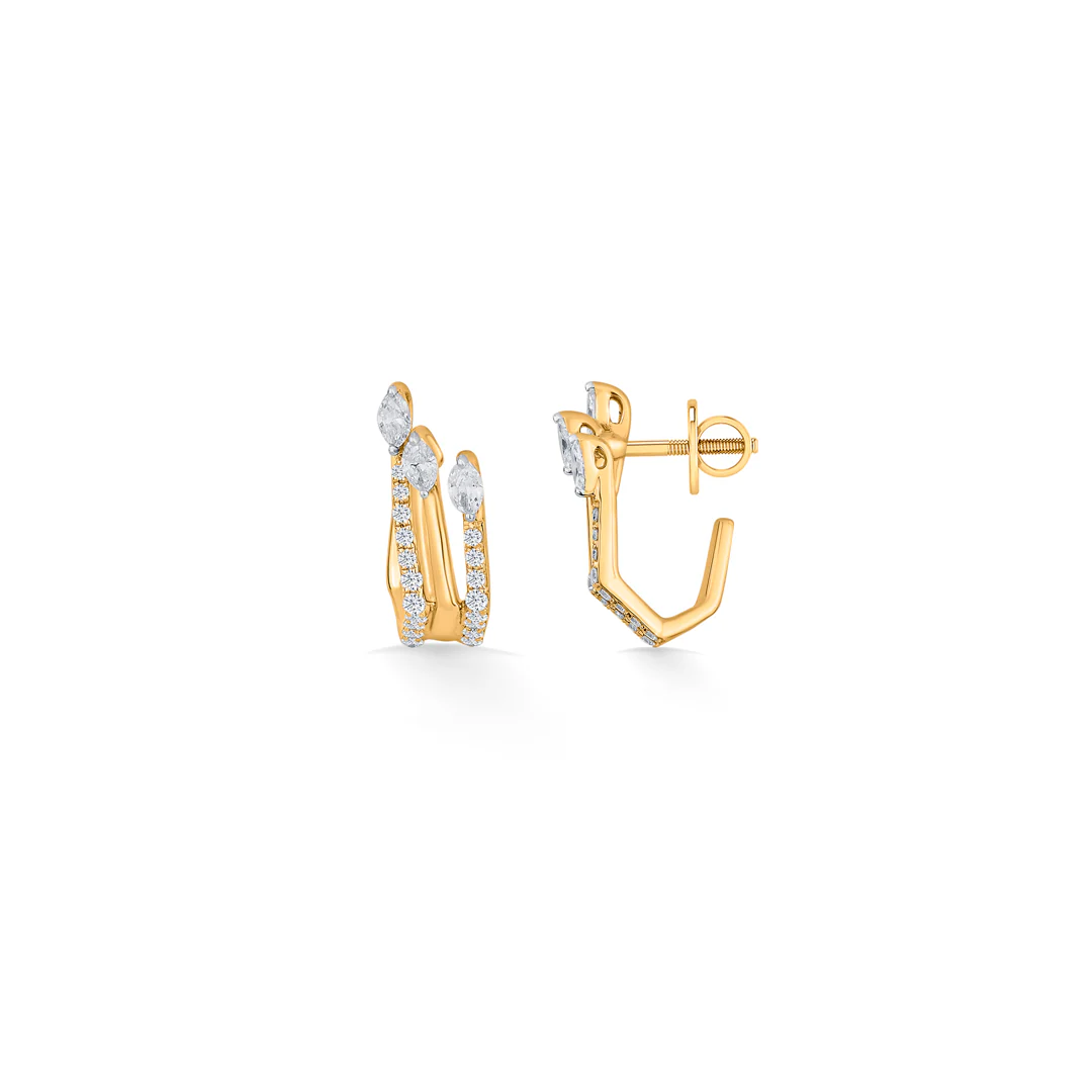Sparkling Peaks Gold Stud Diamond Earring for Women - Image 5