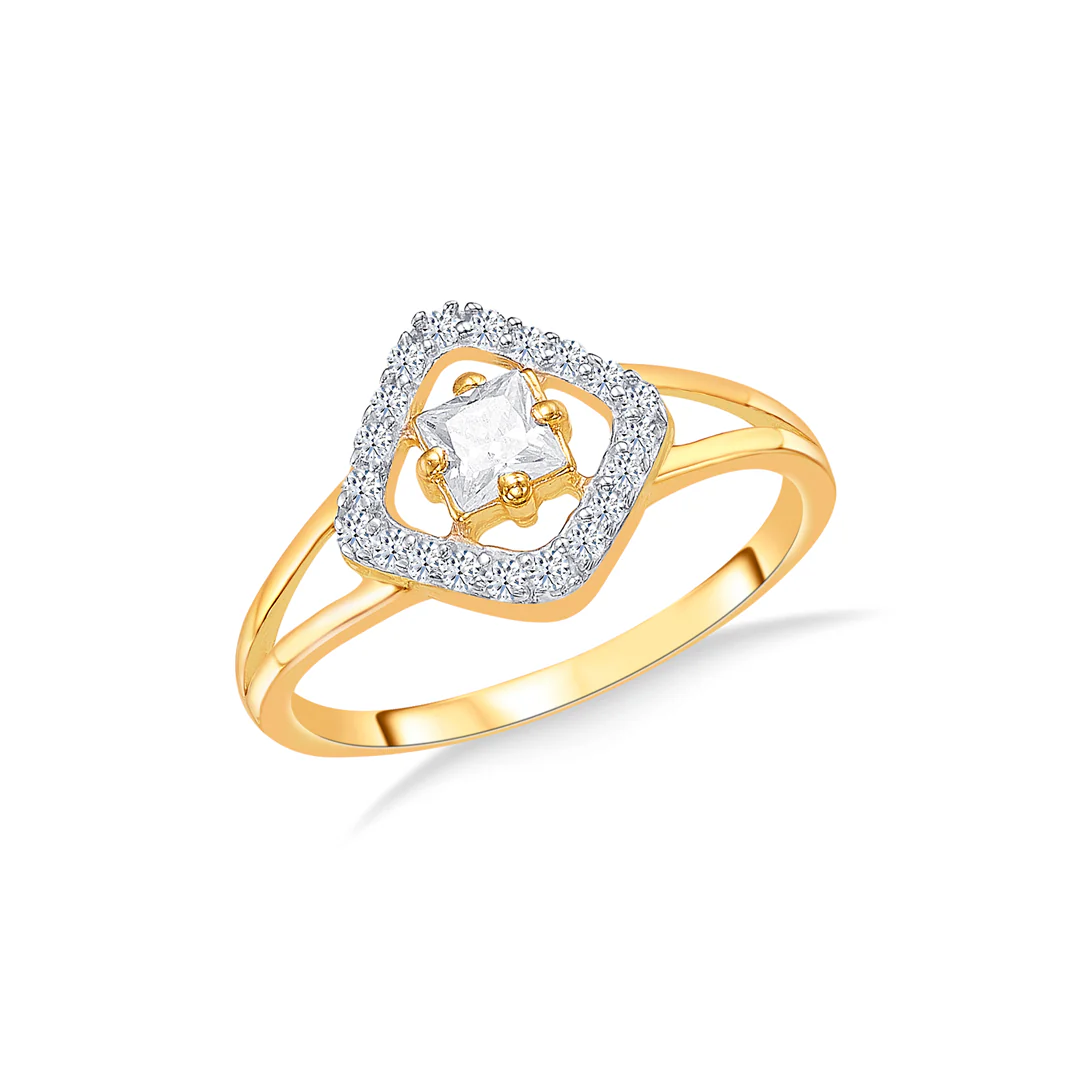 Square Symphony Gold Fashion Ring For Women - Image 2