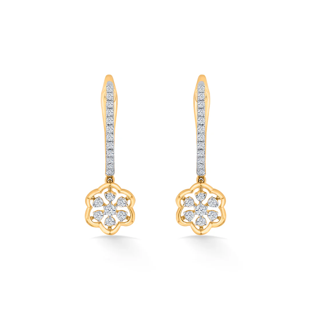 Starflower Glow Yellow Gold Dangler Earring for Women - Image 3