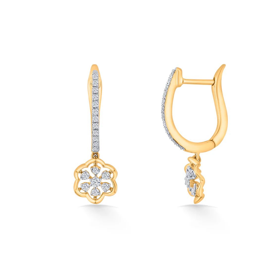 Starflower Glow Yellow Gold Dangler Earring for Women - Image 5
