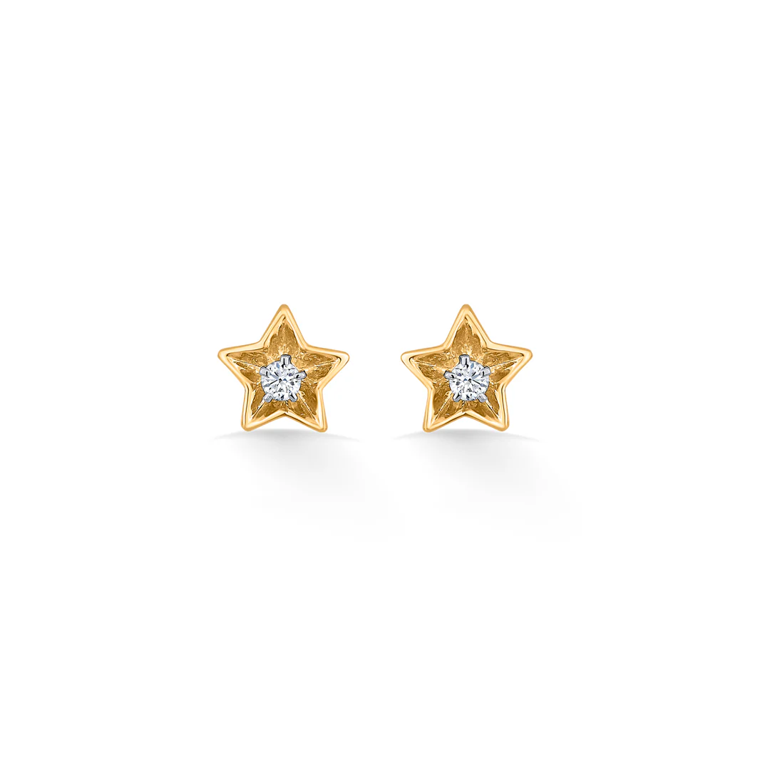 Starry Charm Gold Stud Diamond Earring for Women - Image 3