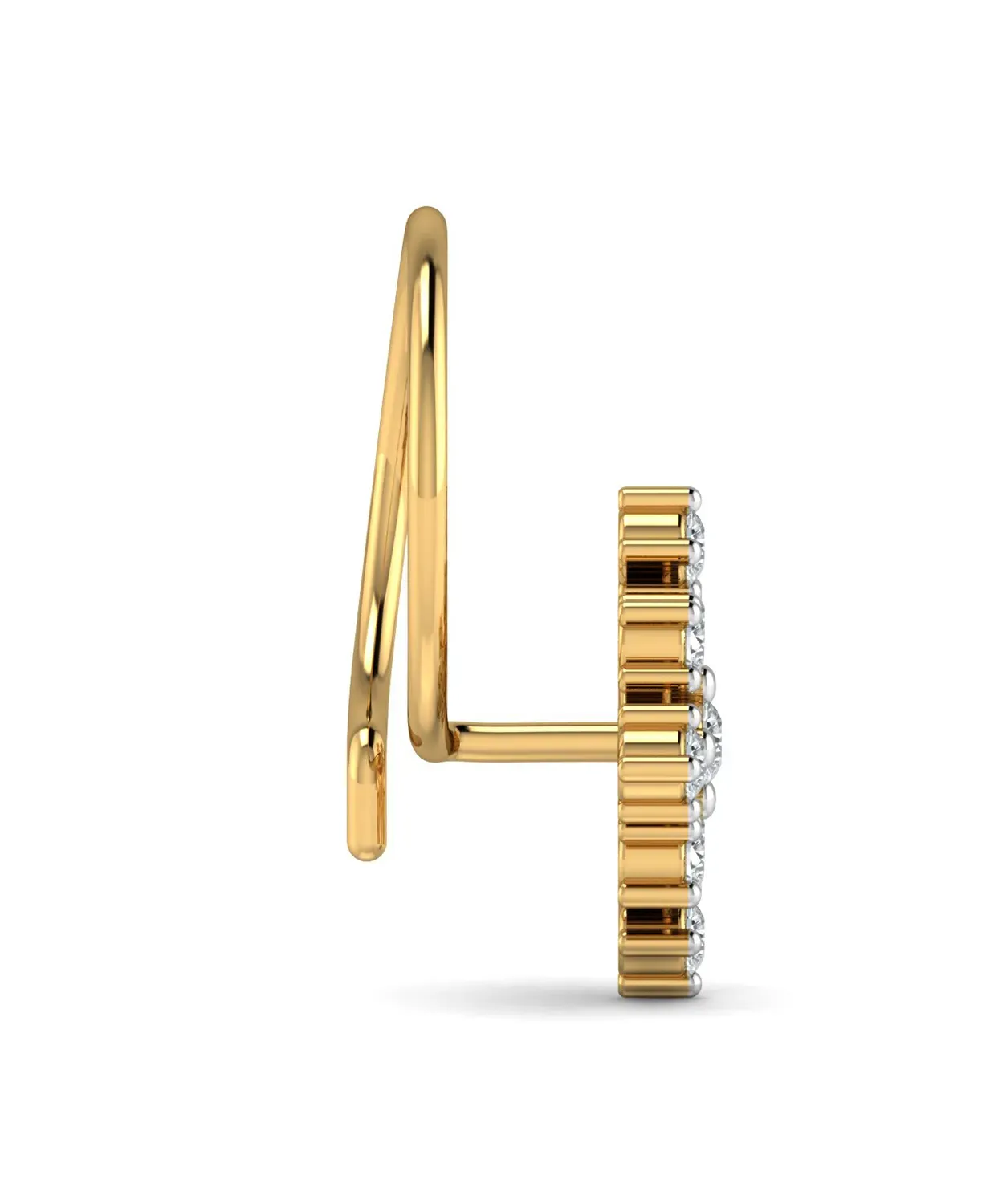 Sterling Square Diamond Nosepin - Image 3