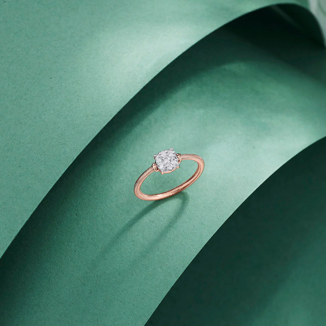 Stone Stud Casual Diamond Ring