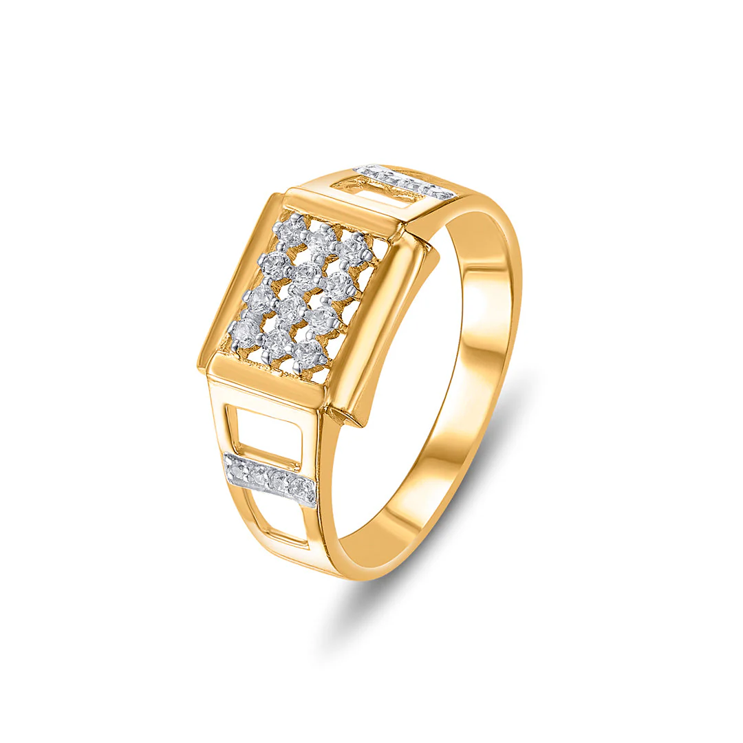 Studded Edge Men's Gold Ring - Image 3