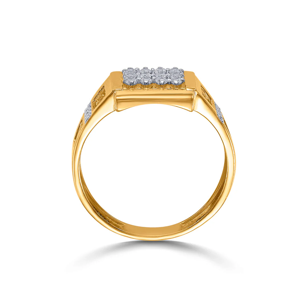 Studded Edge Men's Gold Ring - Image 4