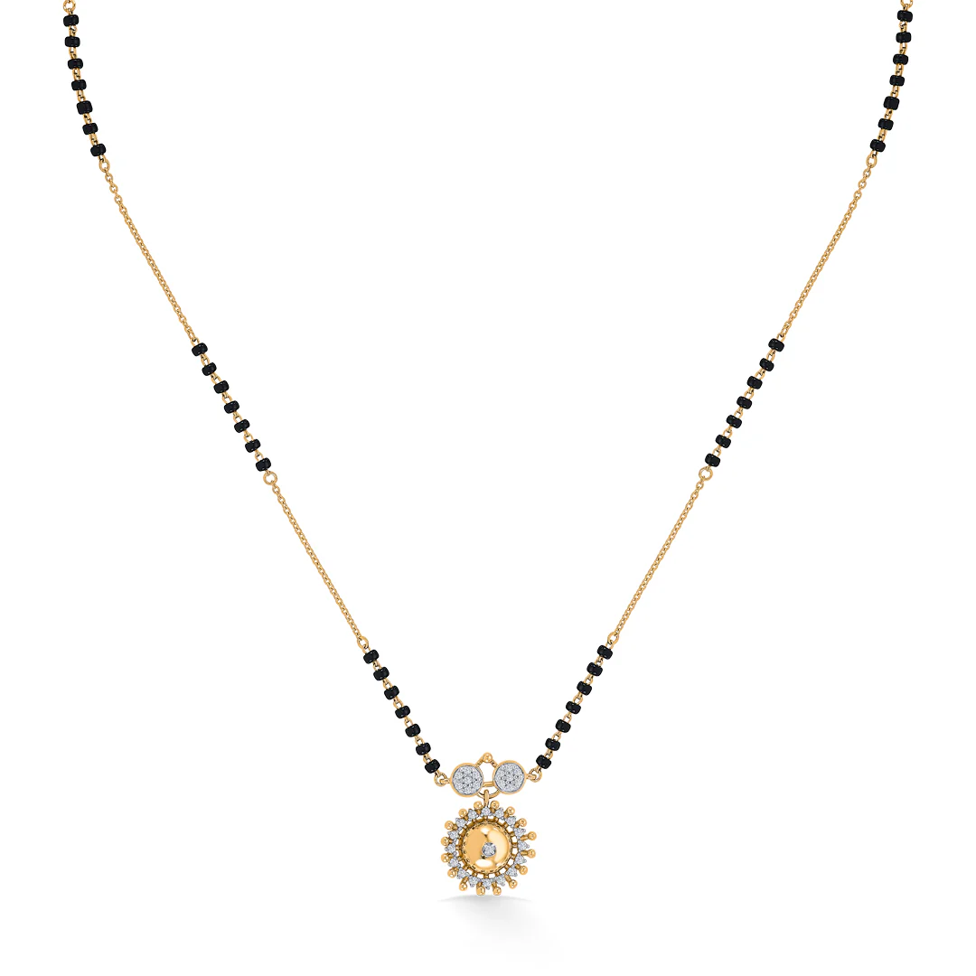 Sunbeam Sparkle Gold & Diamond Modern Mangalsutra for Women - Image 3
