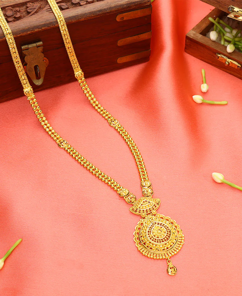 Suvarna Shringar Yellow Gold Traditional Necklace For Women - Image 4