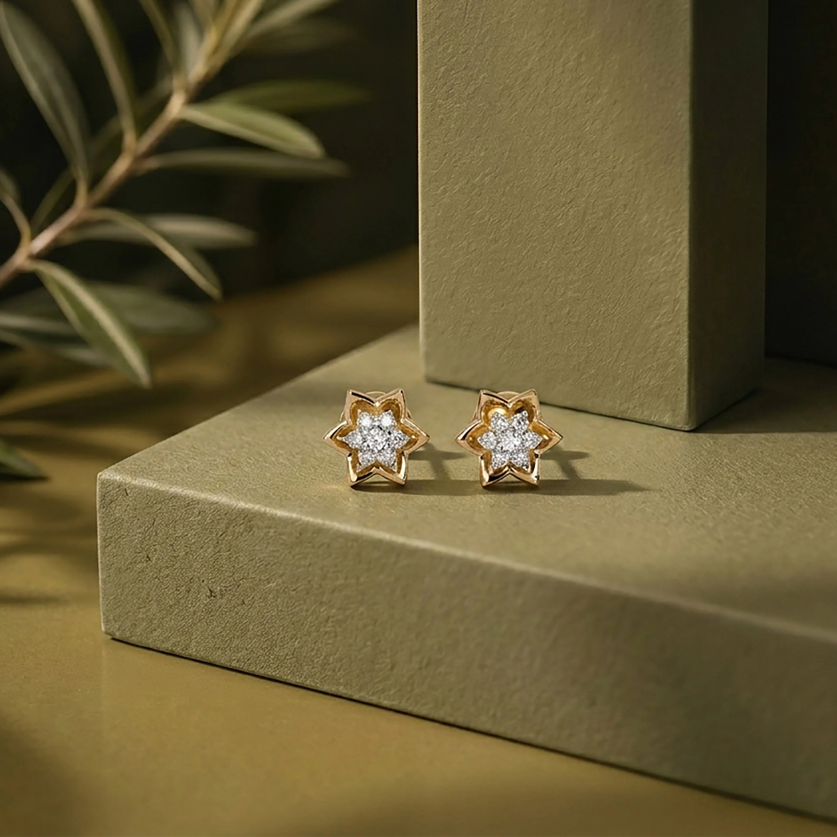 Sweet Radiance Studs Yellow Gold & Diamond Earrings