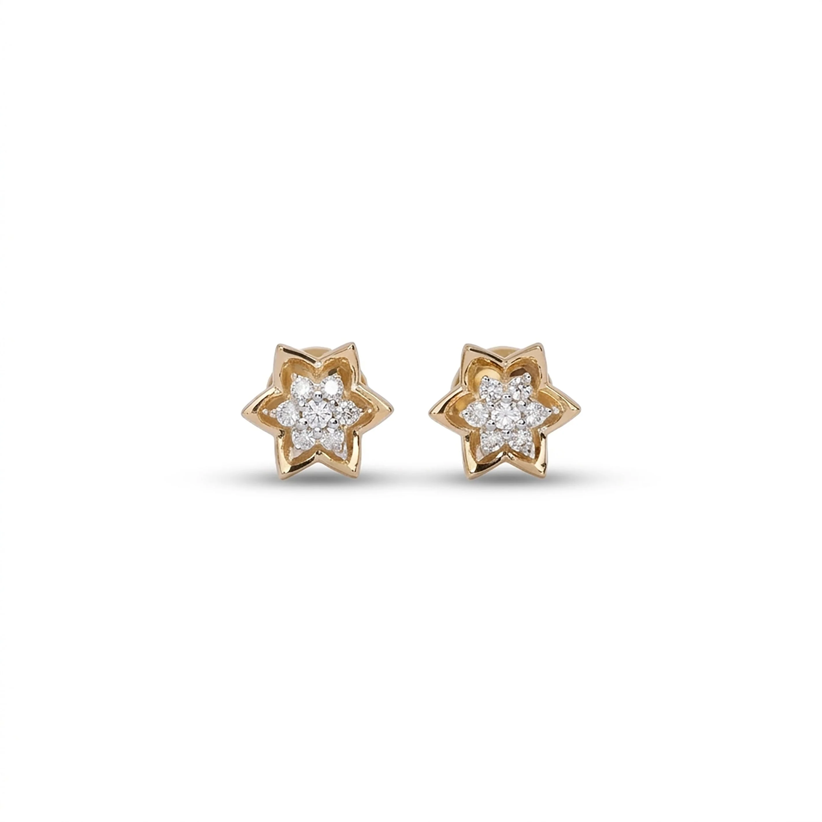 Sweet Radiance Studs Yellow Gold & Diamond Earrings - Image 2