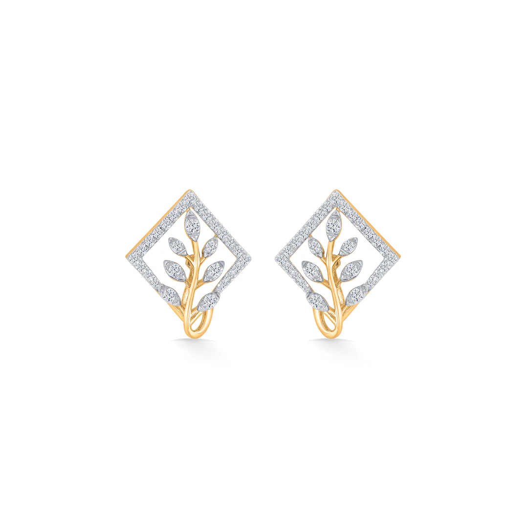 Sylvara Bloom Gold & Diamond Stud Earring - Image 2