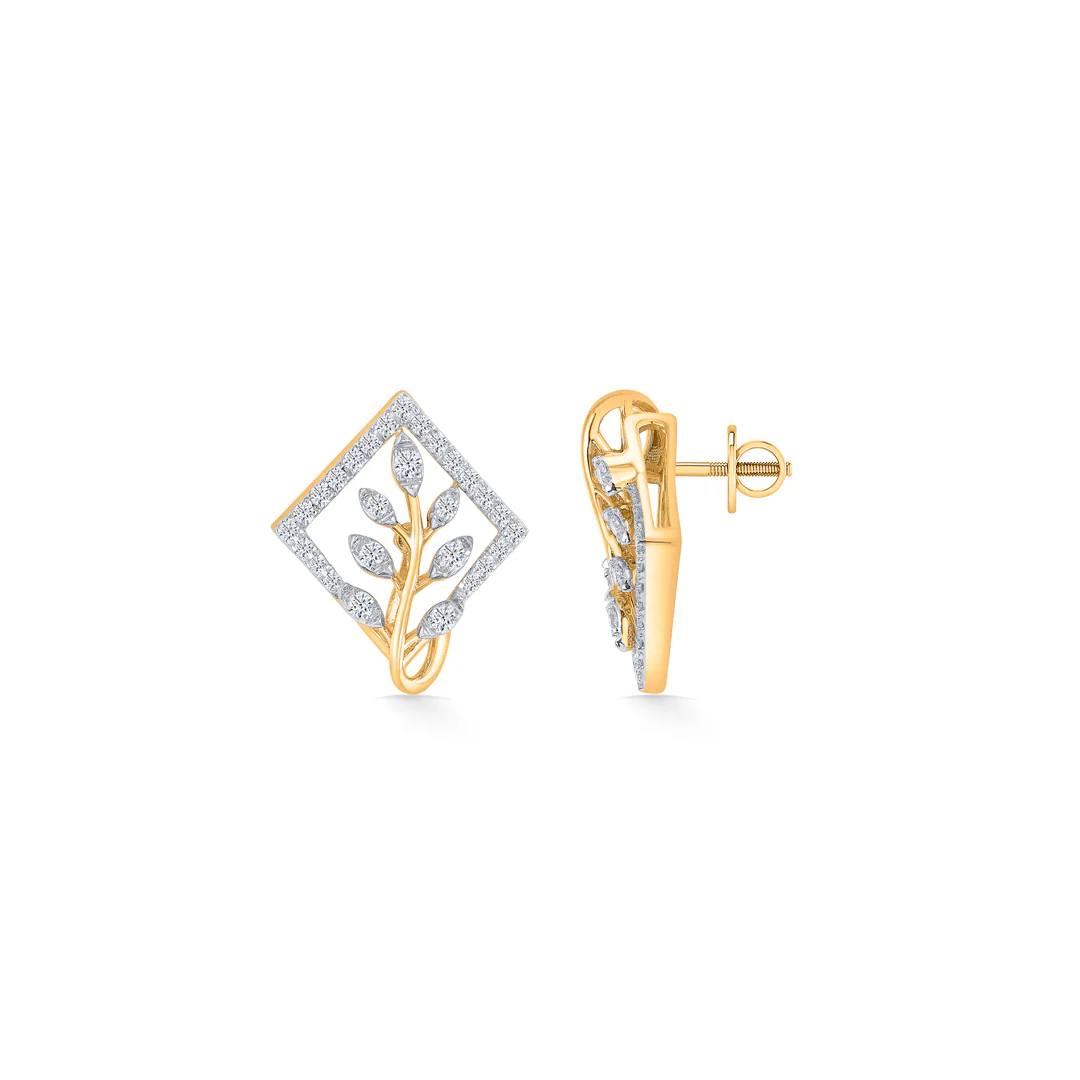 Sylvara Bloom Gold & Diamond Stud Earring - Image 3