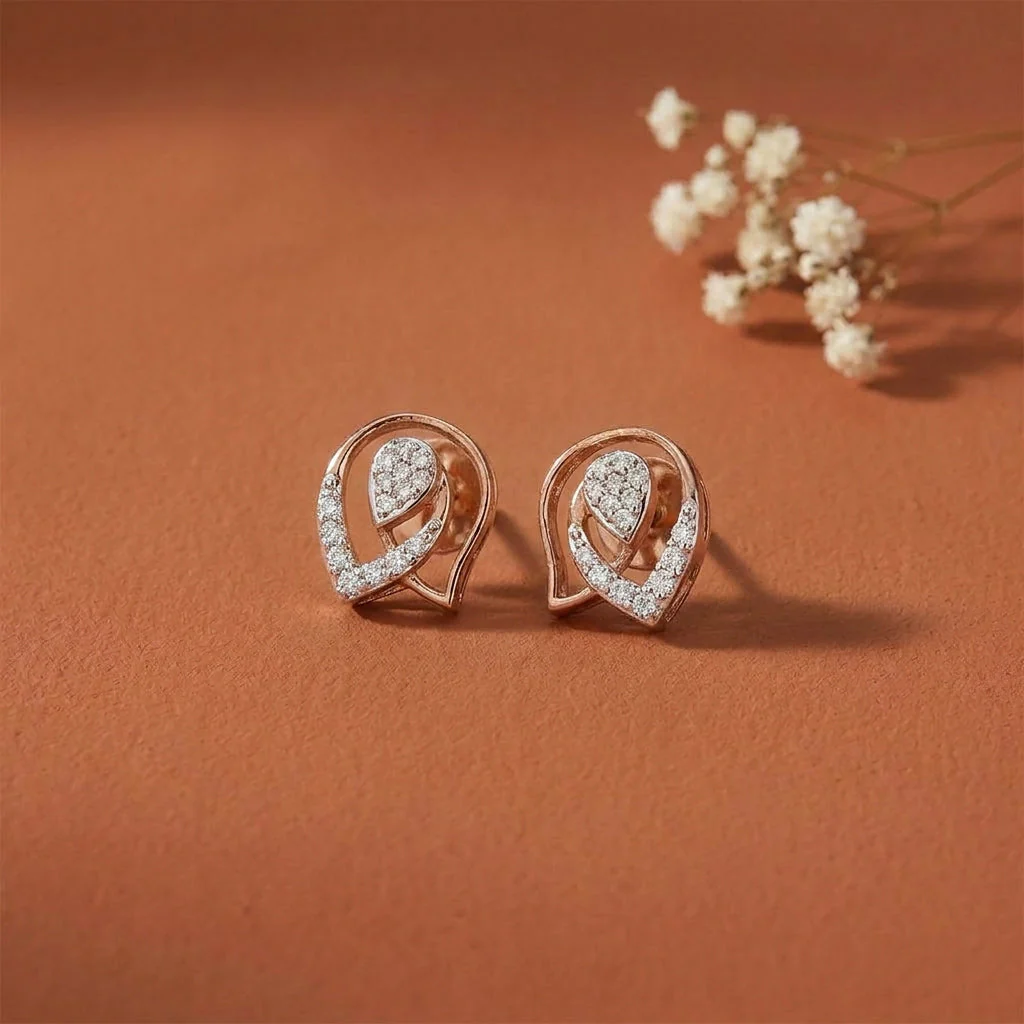 Tender Bloom Studs Yellow Gold & Diamond Earrings