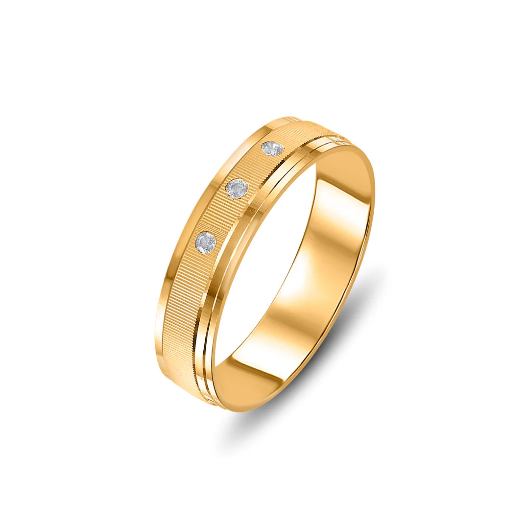 Texture Align Men's Gold Ring - Image 3
