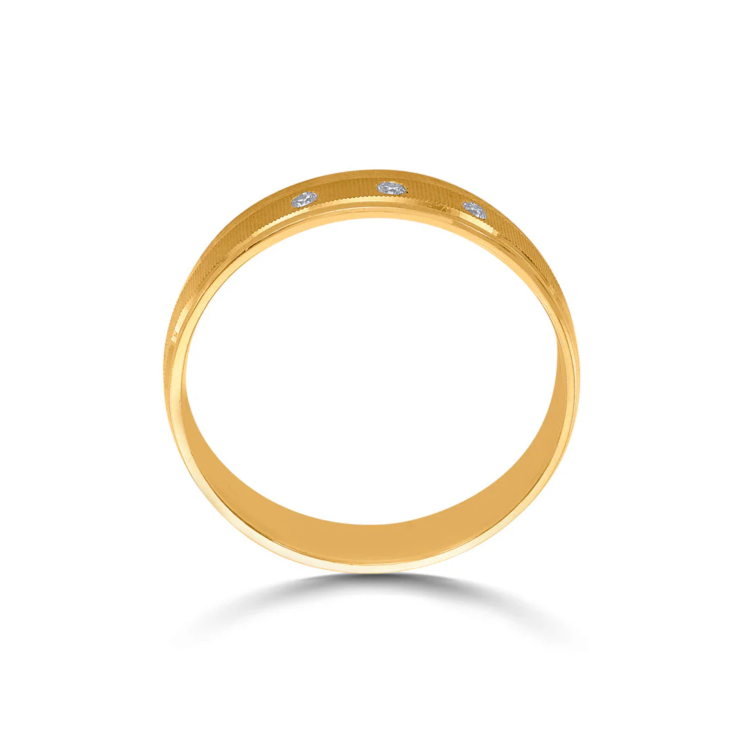 Texture Align Men's Gold Ring - Image 4