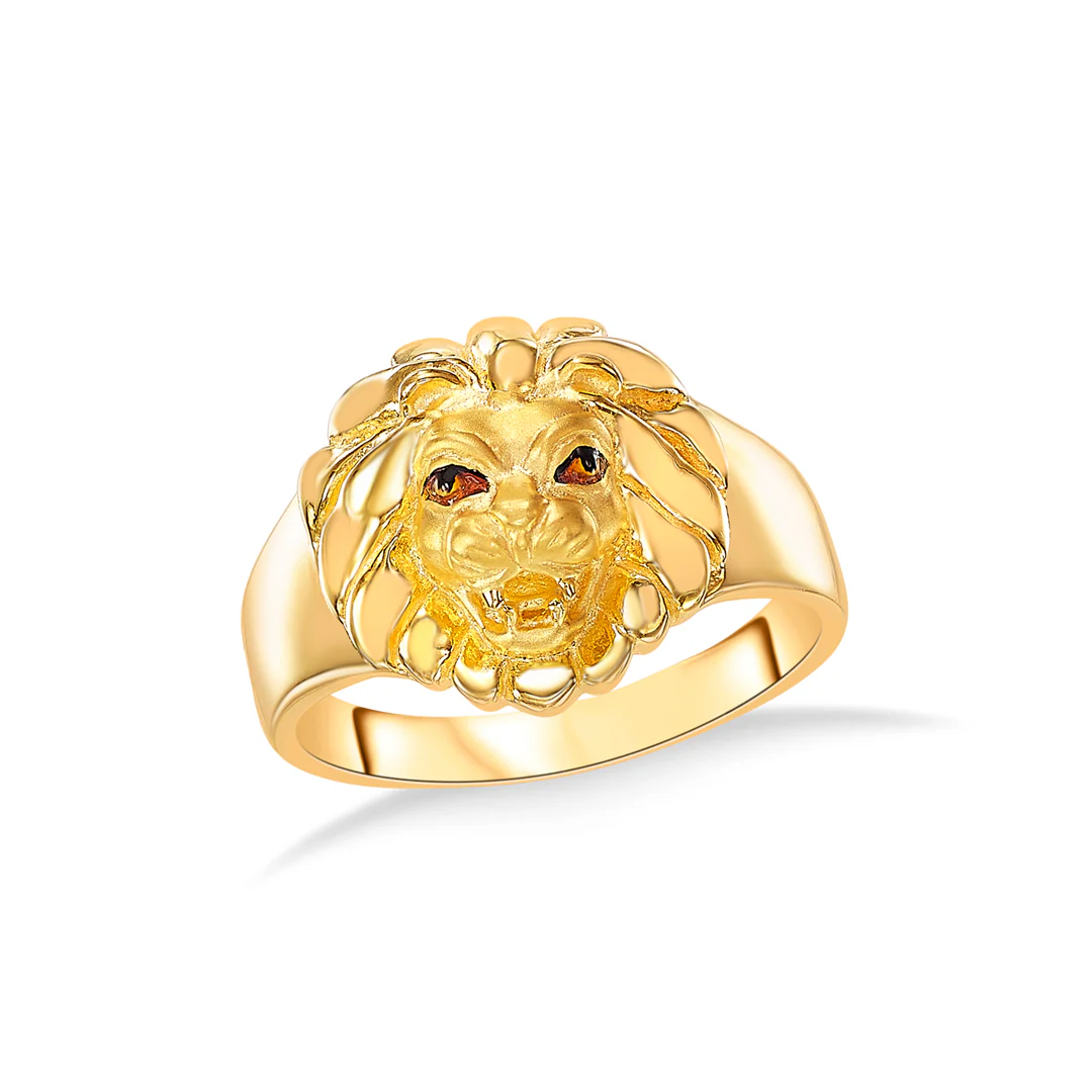 The Loin Yellow Gold Men's Ring - Image 2