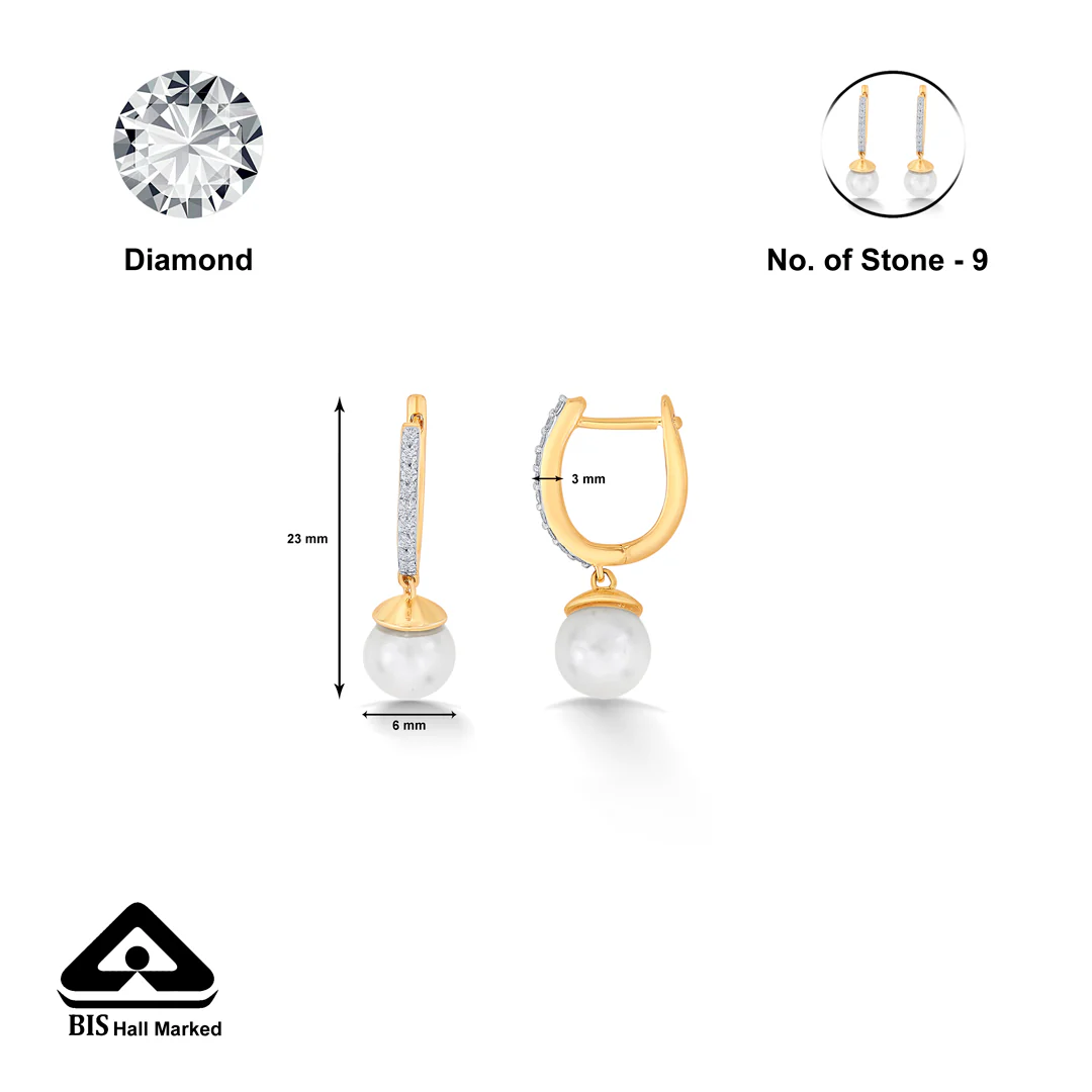 Timeless Yellow Gold & Diamond Drops & Dangler Earring - Image 5