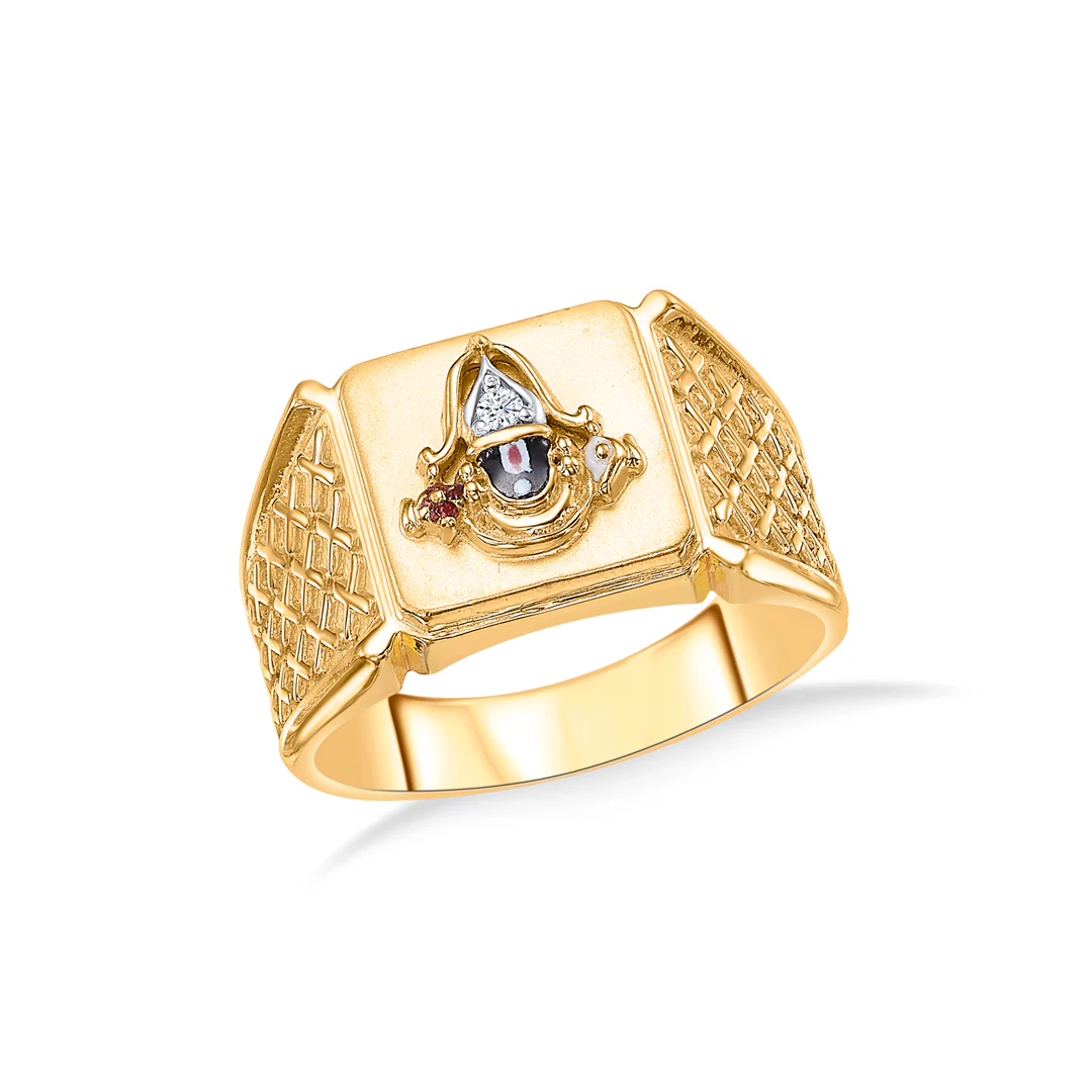 Tirupati Balaji Yellow Gold Men's Ring - Image 2