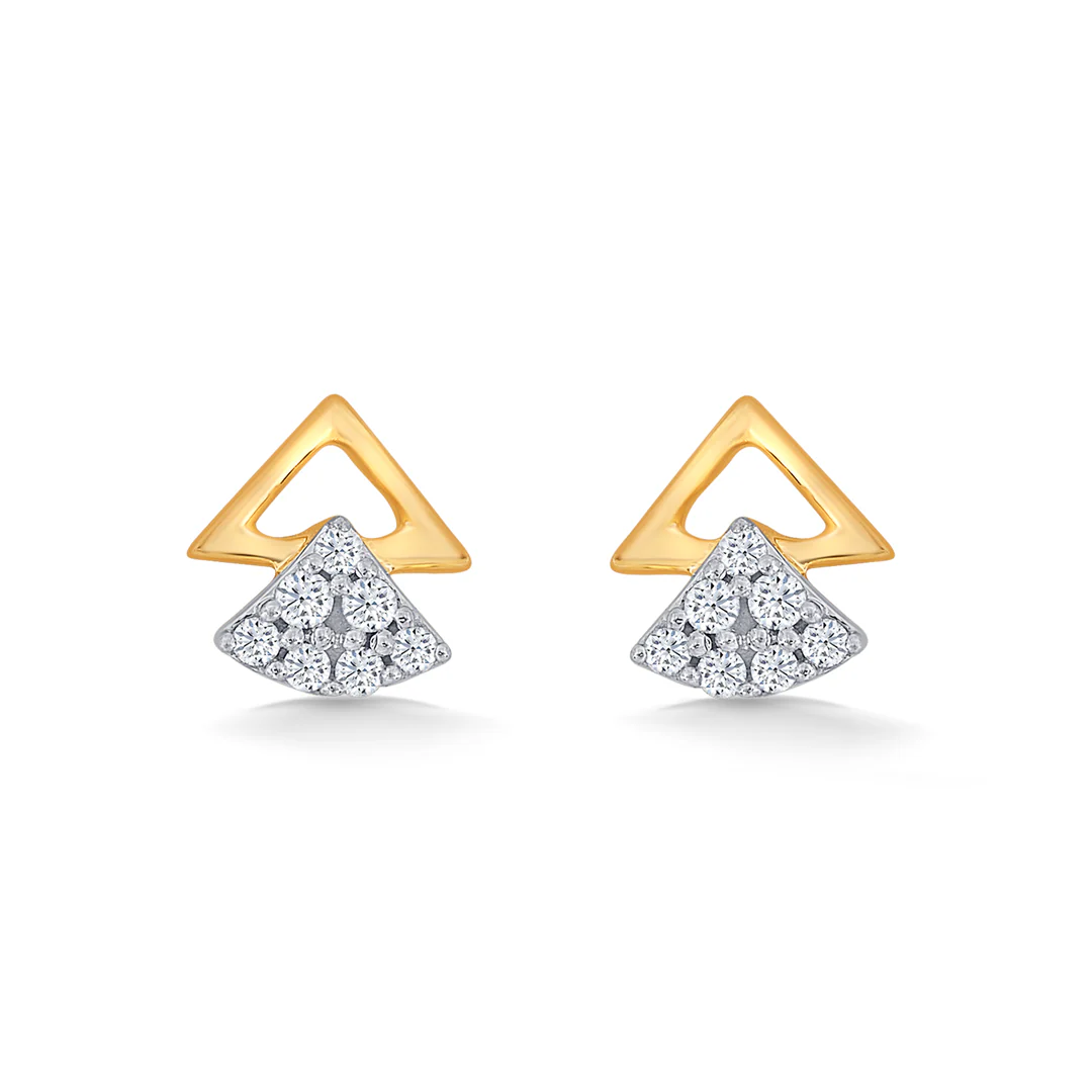 Trevaya Shine Gold & Diamond Stud Earring - Image 2