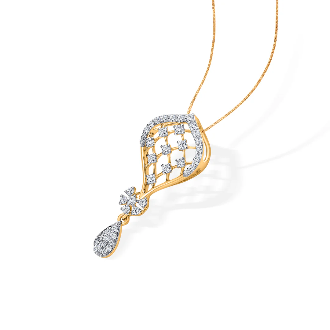 Twilight Surge Gold & Diamond Pendant Set For Women - Image 4