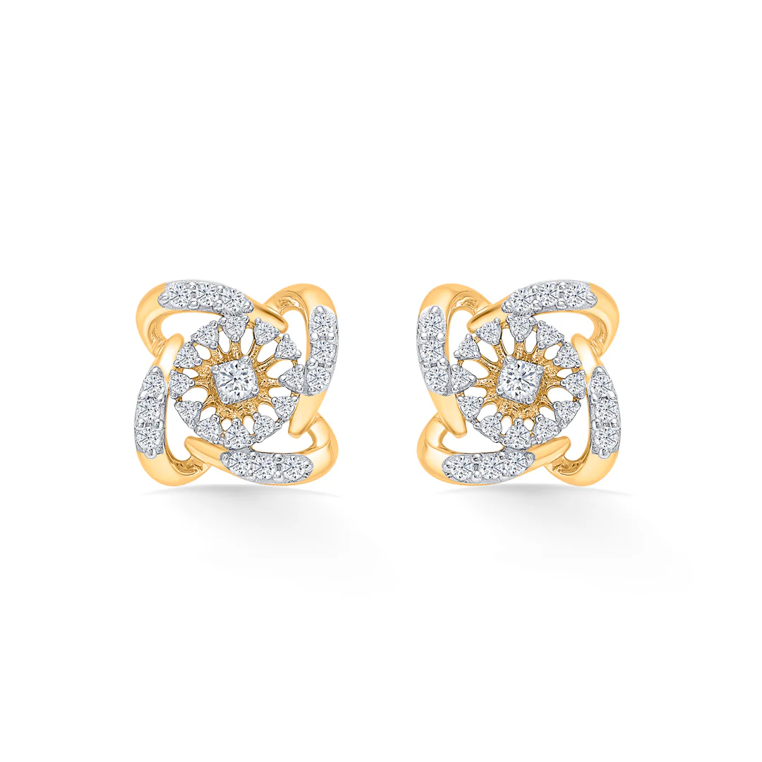 Twilily Spark Gold & Diamond Earring - Image 2