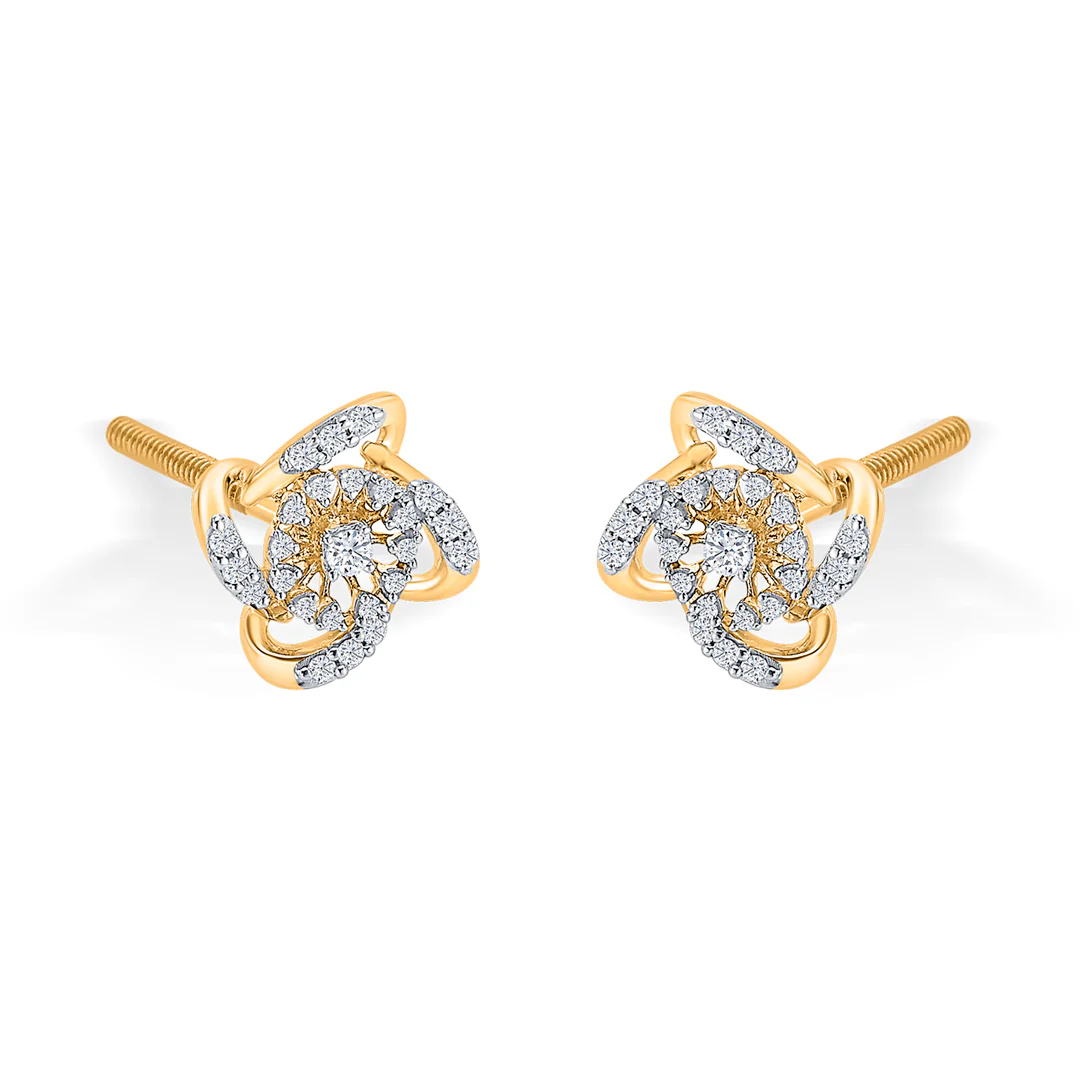 Twilily Spark Gold & Diamond Earring - Image 4