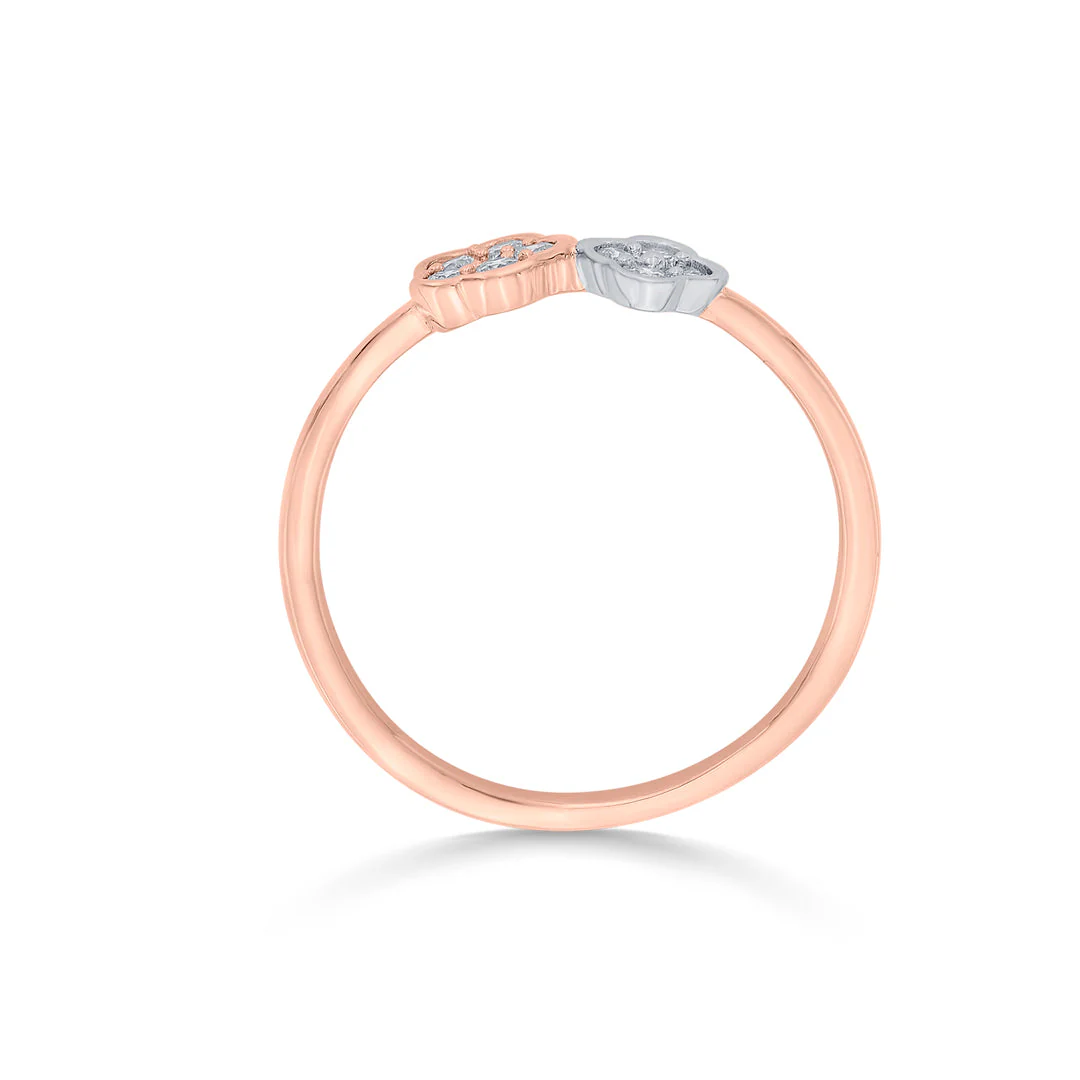 Twin Flowers Cocktail Diamond Ring - Image 5