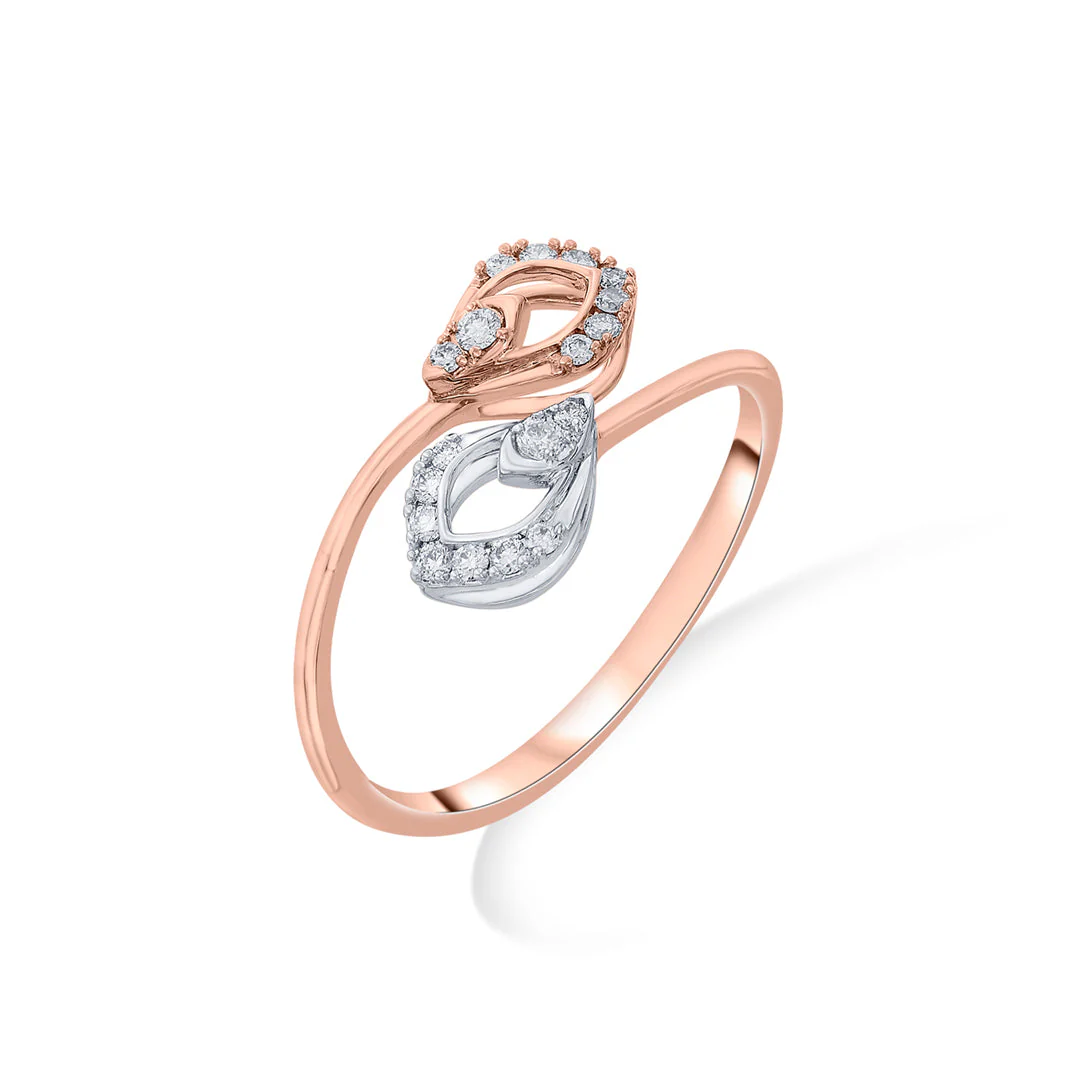 Twin Petals Cocktail Diamond Ring - Image 4