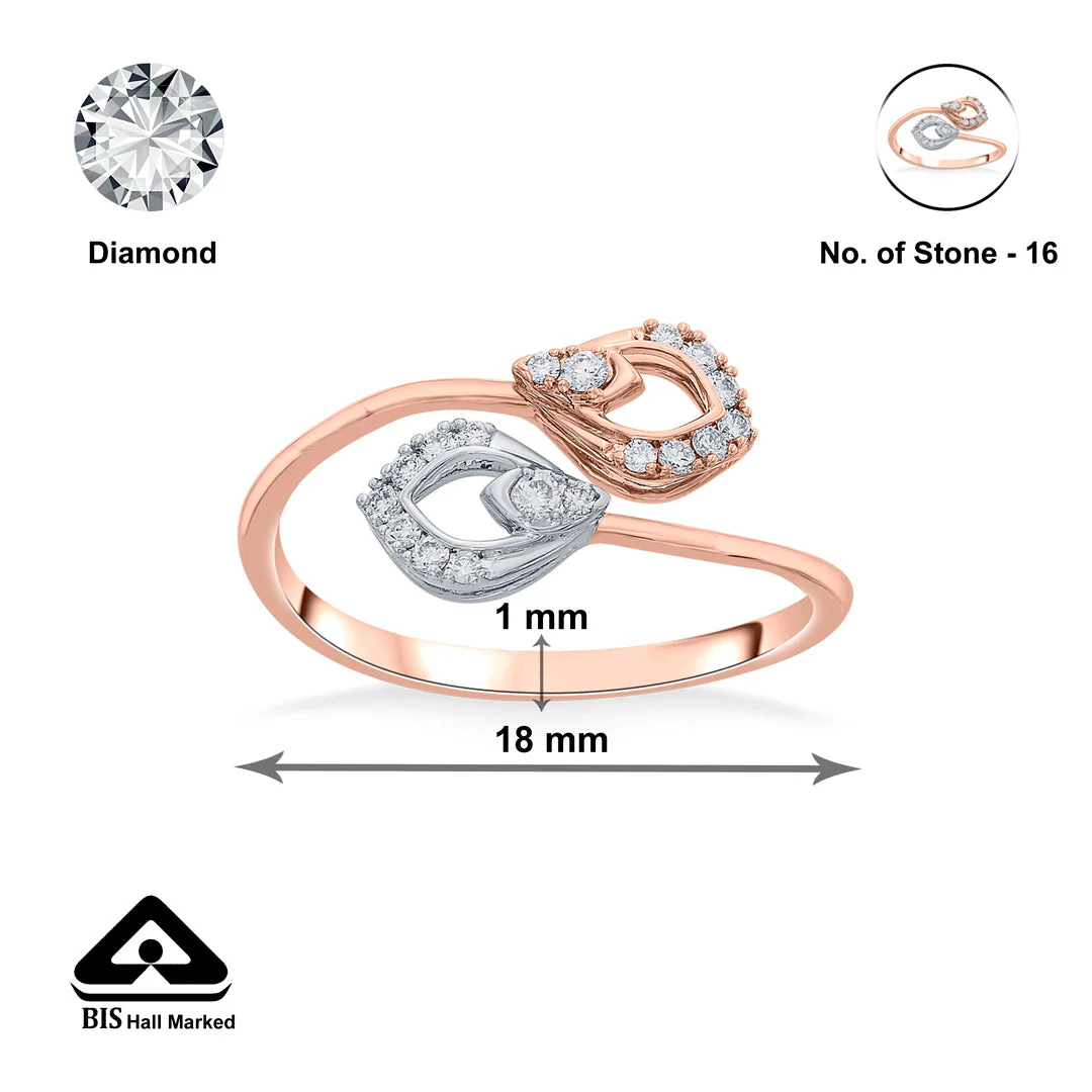 Twin Petals Cocktail Diamond Ring - Image 6