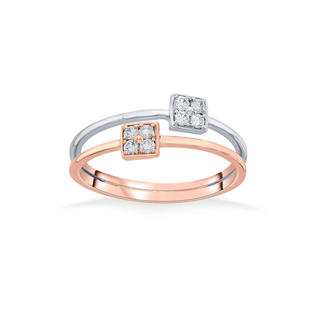 Twin Ring Cocktail Diamond Ring - Image 3