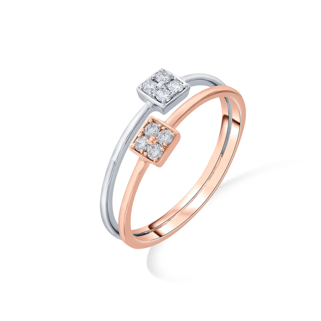 Twin Ring Cocktail Diamond Ring - Image 4