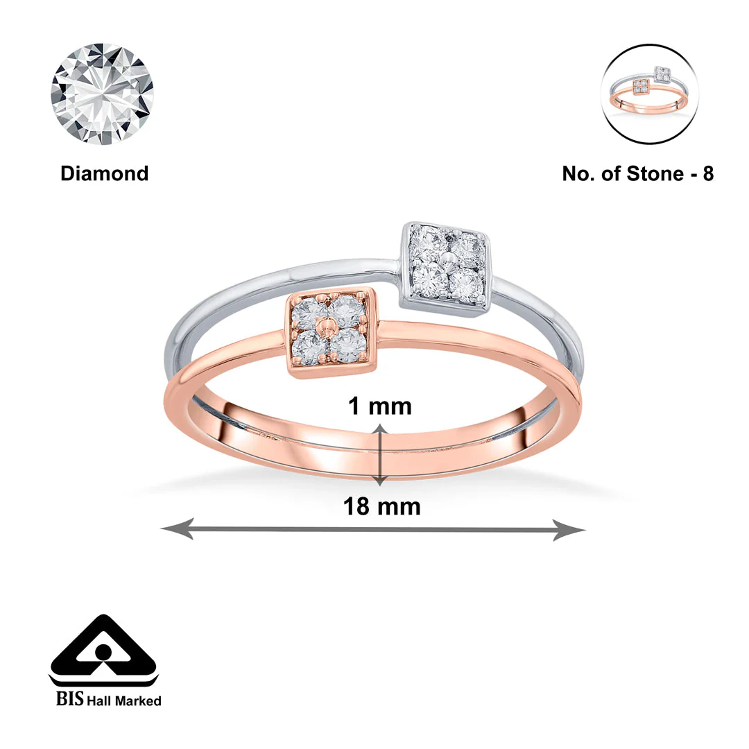Twin Ring Cocktail Diamond Ring - Image 6