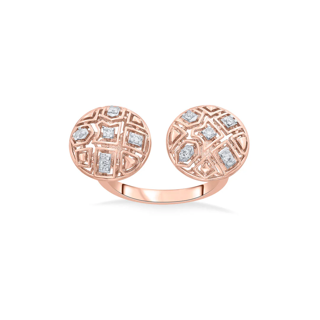 Twin Spheres Cocktail Diamond Ring - Image 3