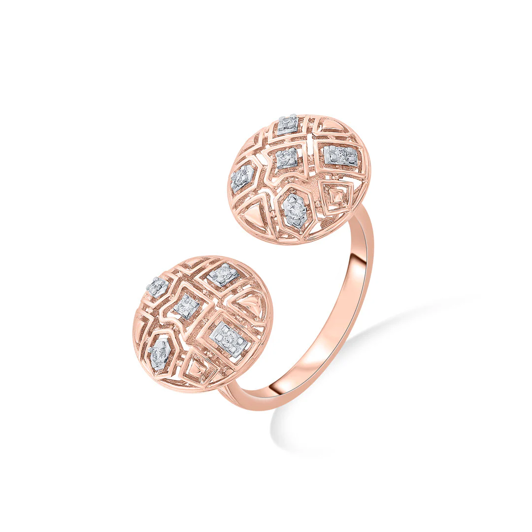 Twin Spheres Cocktail Diamond Ring - Image 4