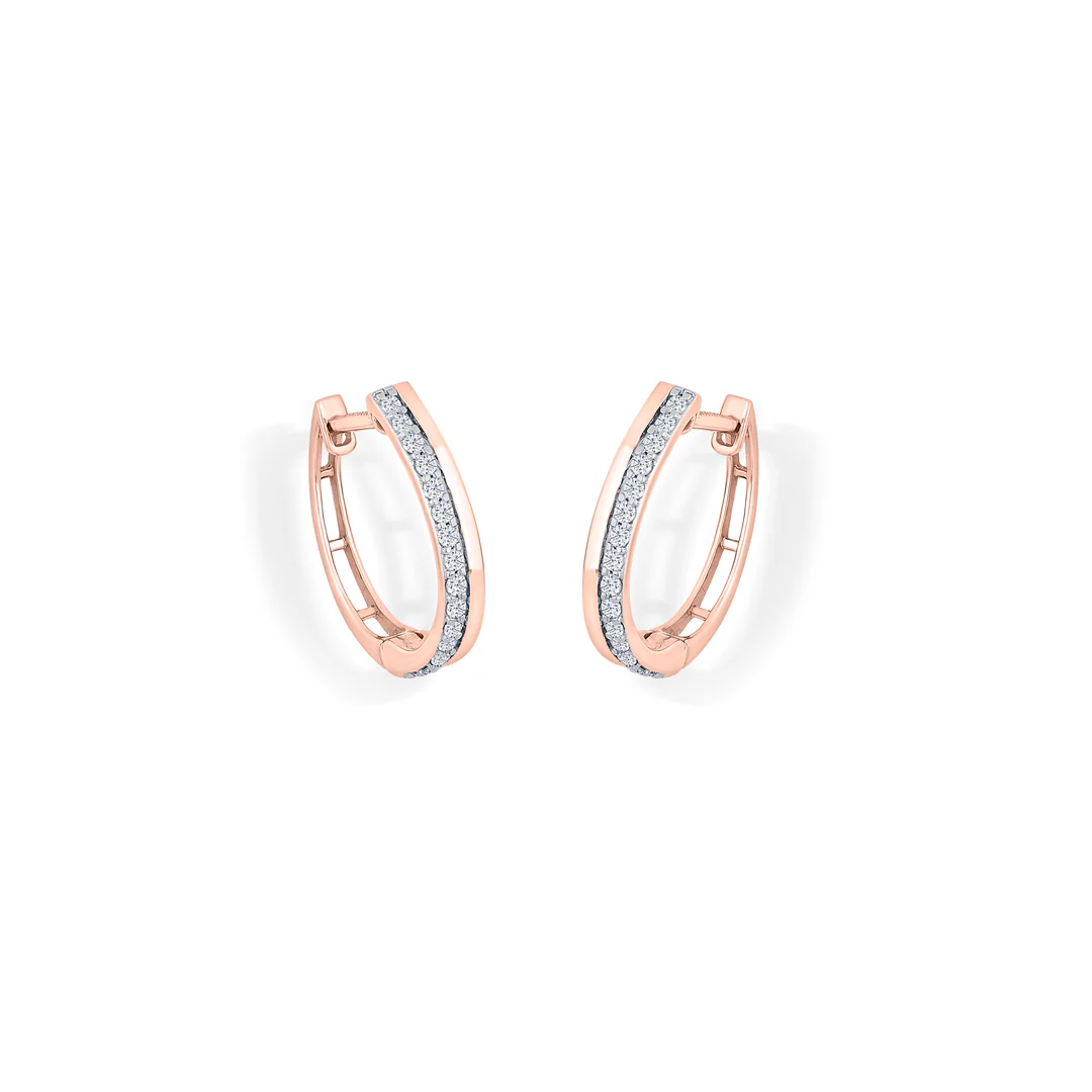 Twin Strand Gold Stud Diamond Earring for Women - Image 4