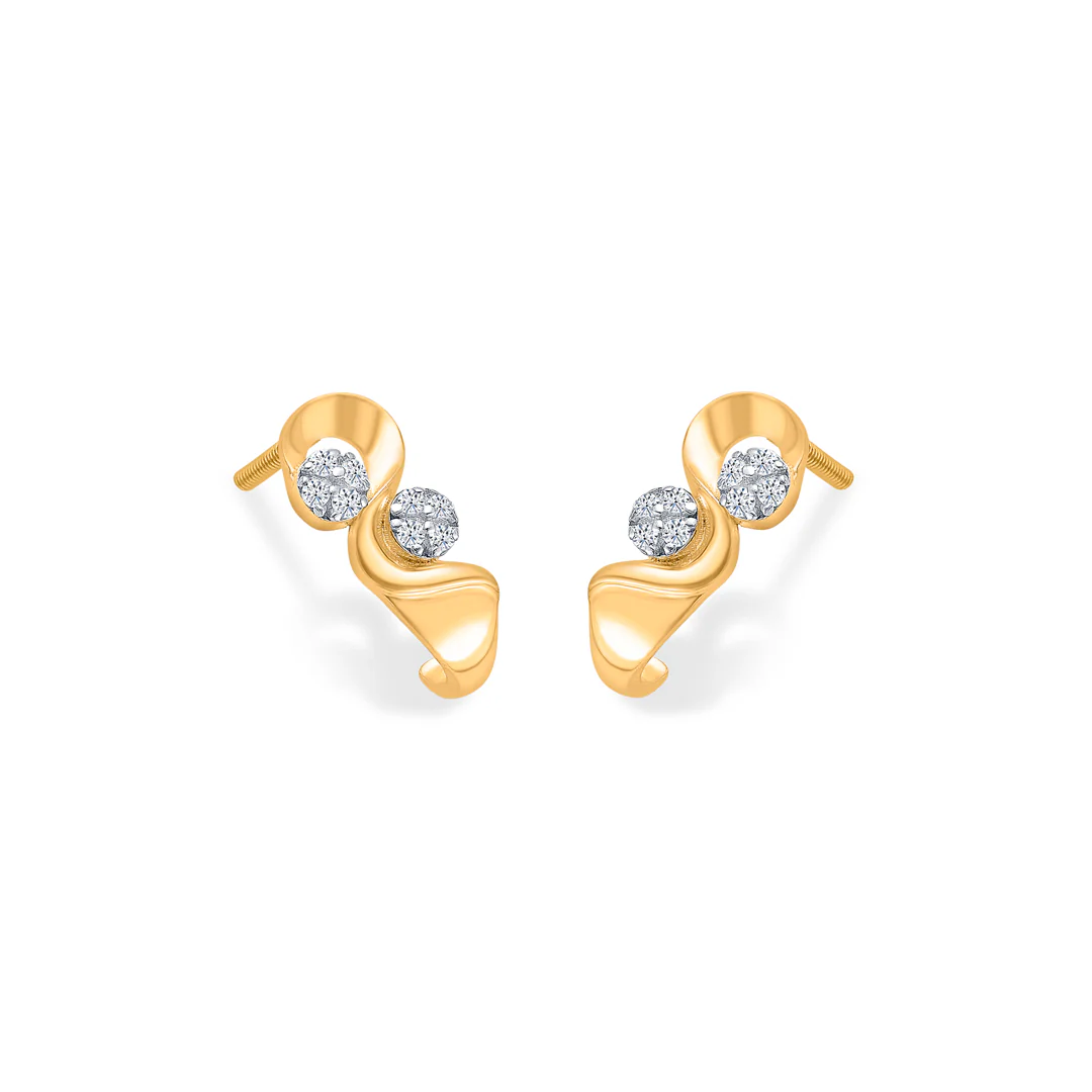 Twist Aura Gold Huggies Earring - Image 4