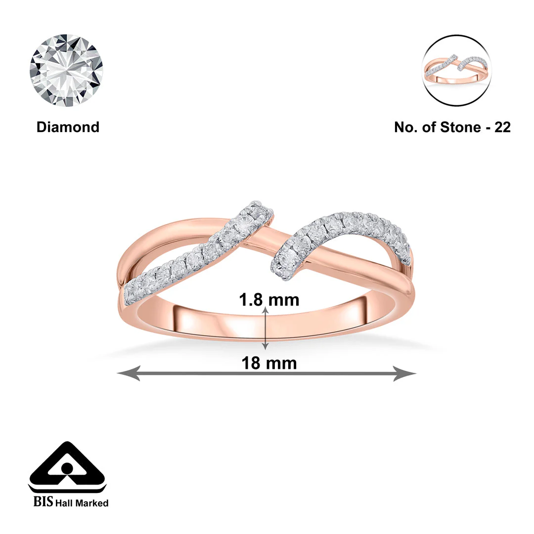 Twisted Links Fashion Diamond Ring - Image 6