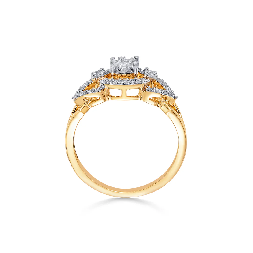 Urban Gold & Diamond Engagement Ring For Women - Image 4