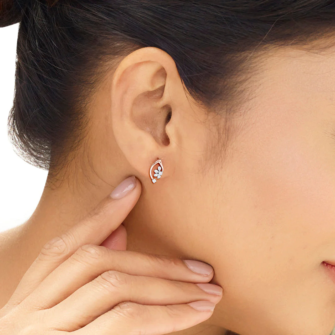 Veloura Diamond Stud Earrings - Image 2