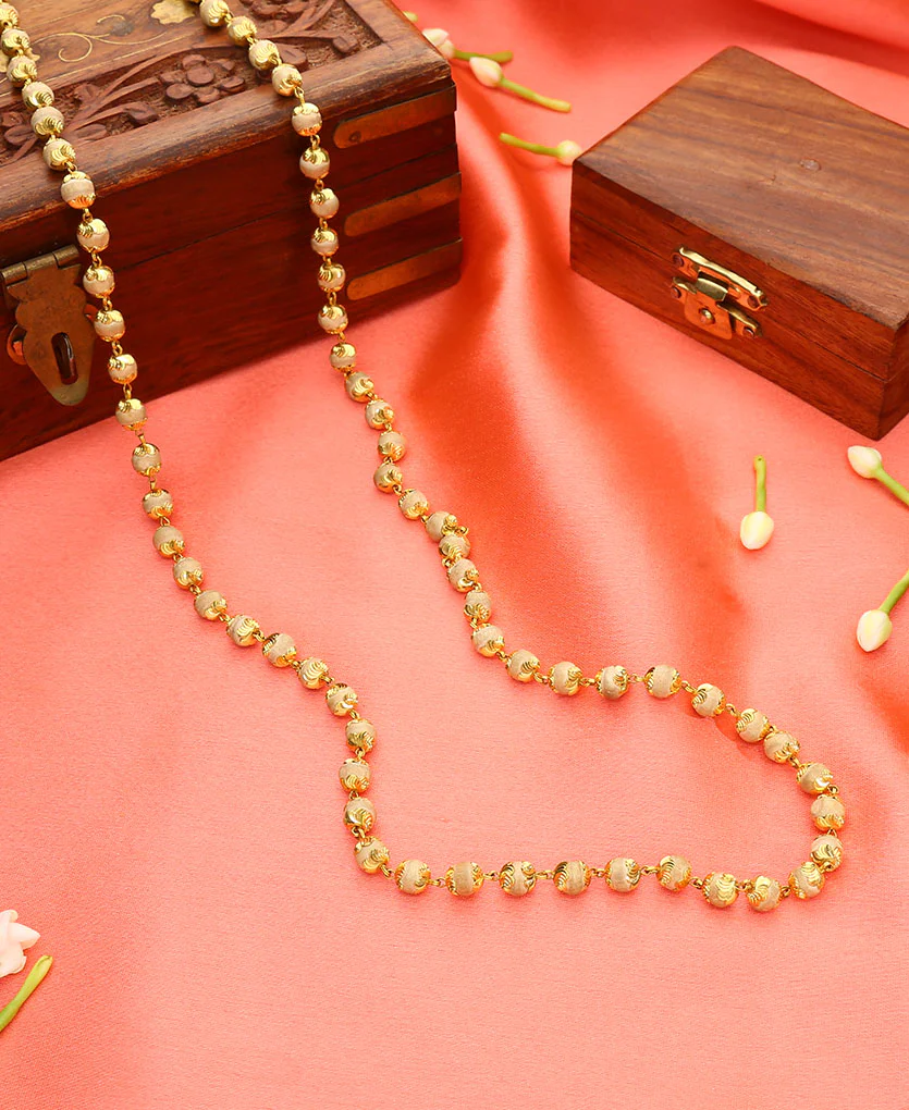 Vertical Haar Yellow Gold Necklace For Women - Image 4