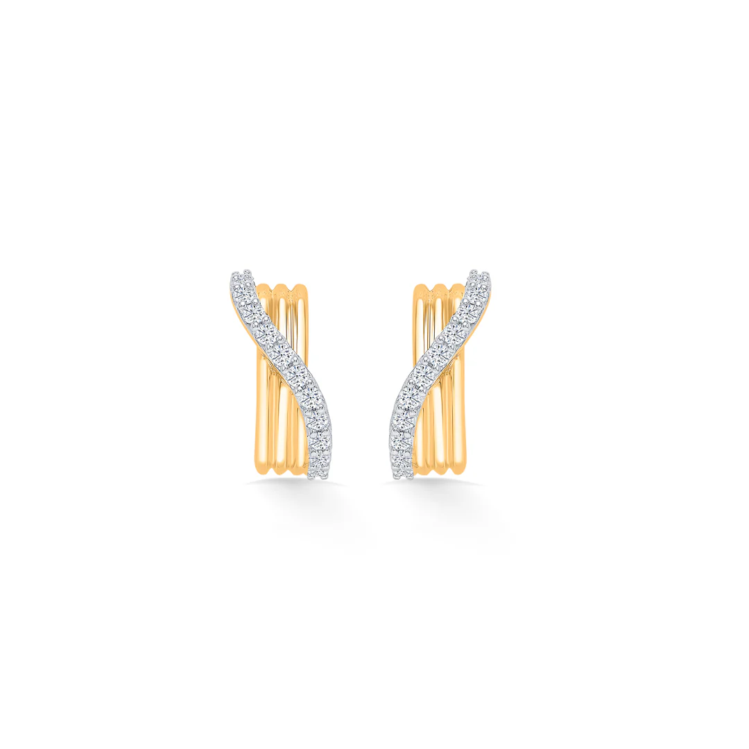 Vervena Twist Gold & Diamond Earring - Image 2