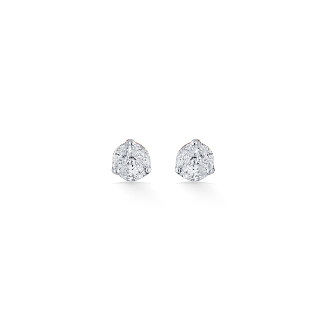 Victorian Shine Gold & Diamond Stud Earring For Women - Image 3