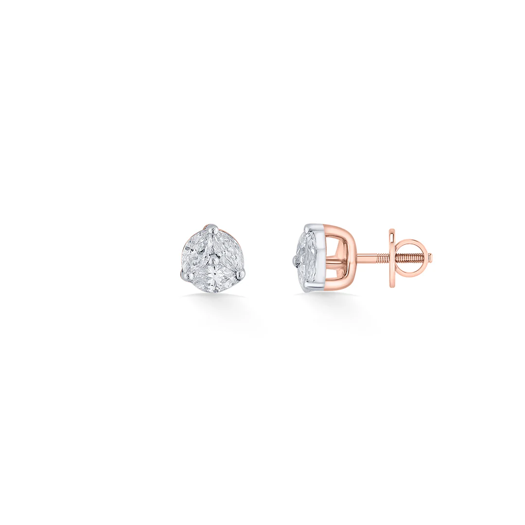 Victorian Shine Gold & Diamond Stud Earring For Women - Image 5