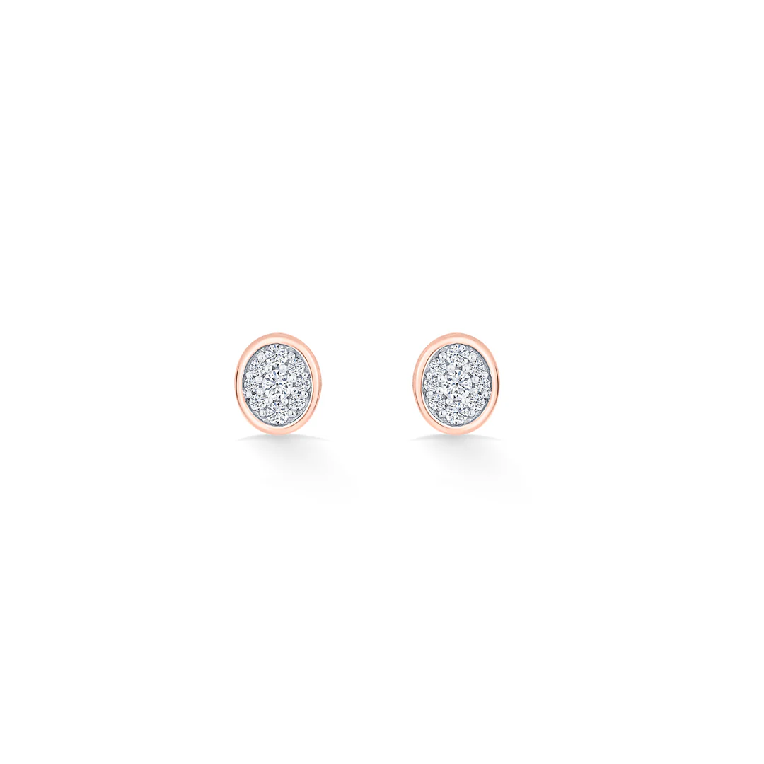 Vintage Glow Rose Gold Stud Diamond Earring For Women - Image 3