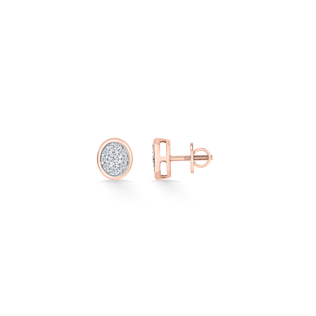 Vintage Glow Rose Gold Stud Diamond Earring For Women - Image 5