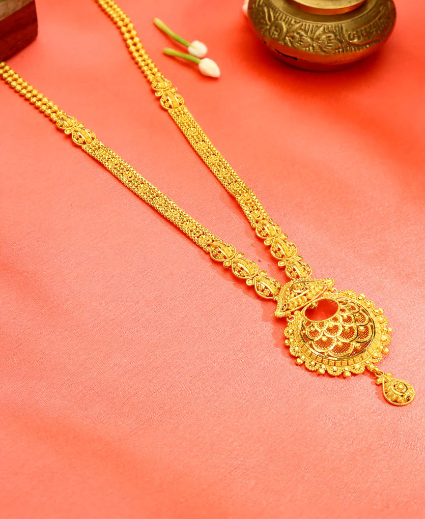 Virasat Charm Yellow Gold Necklace For Women - Image 3
