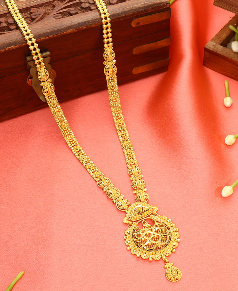 Virasat Charm Yellow Gold Necklace For Women - Image 4