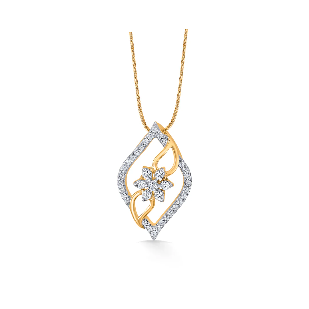 Waves of Grace Gold & Diamond Classic Pendant - Image 2